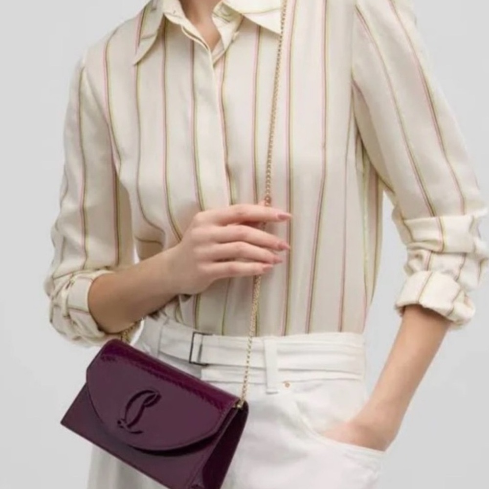 Christian Louboutin Rich Burgundy Clutch/ wallet on chain - Picture 3 of 6